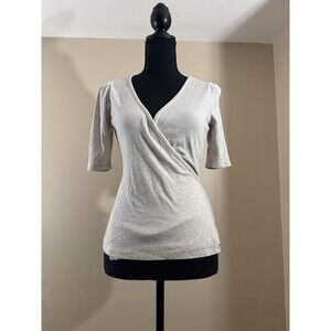 Gap Knit Crossed Gray Cardigan Cropped Top Size XS Petite